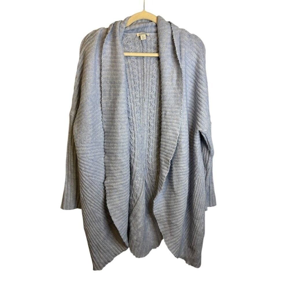 Sundance Sweater Women's Medium/Large Open Front Cozy Cable Knit Light Blue
